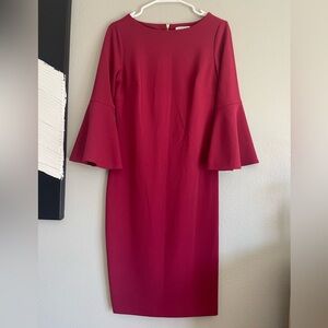 Bell Sleeve Boat Neck Dress
